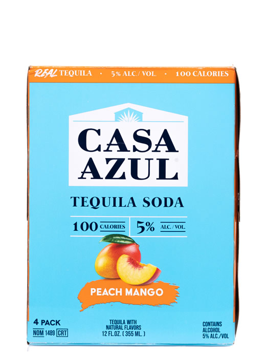 Casa Azul Peach Mango Tequila Soda 4pk Cans