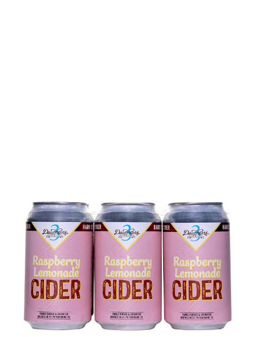 3 Daughters Original Raspberry Lemonade Cider 6pk Cans