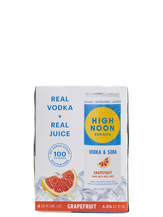 High Noon Sun Sips Grapefruit Vodka & Soda 4pk Cans