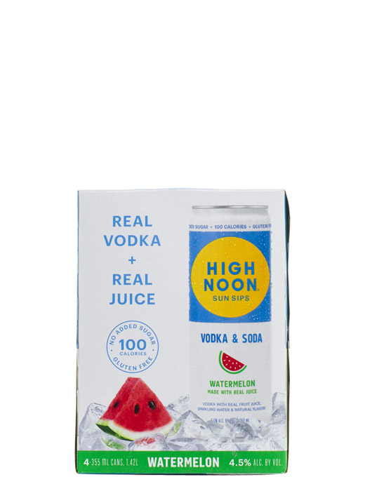 High Noon Sun Sips Watermelon Vodka & Soda 4pk Cans