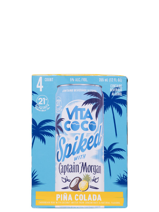 Vita Coco Spiked with Captain Morgan Pina Colada 4pk Cans
