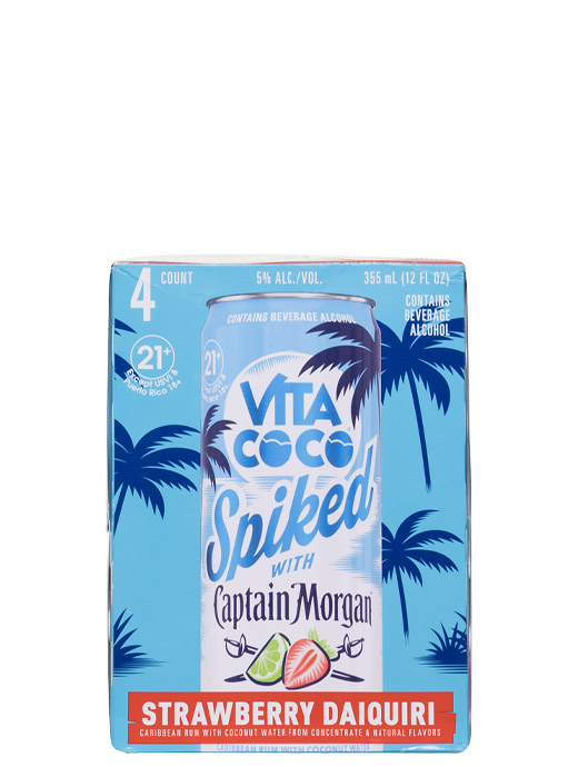Vita Coco Spiked with Captain Morgan Strawberry Daiquiri 4pk Cans