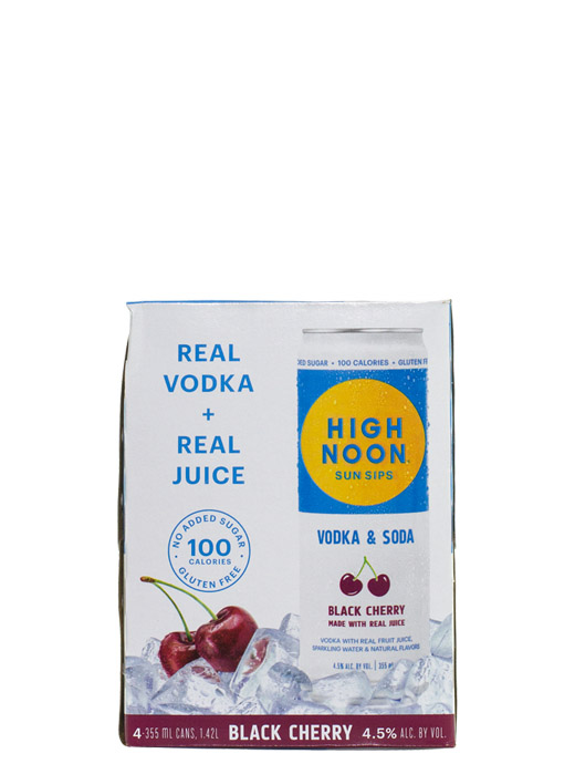 High Noon Sun Sips Black Cherry Vodka & Soda 4pk Cans