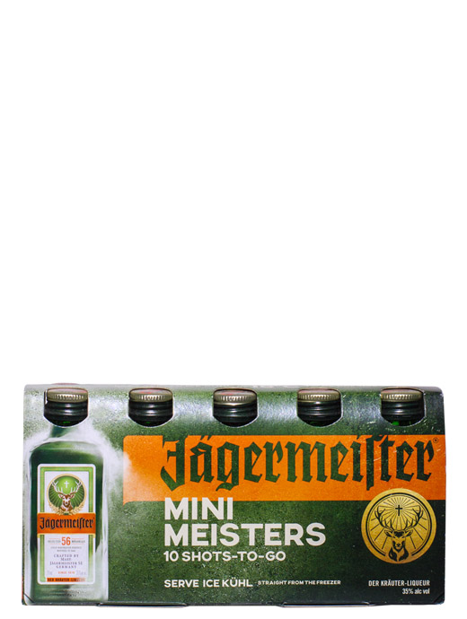 Licor House - Jägermeister - Pack (24 Jägermeister Mini Meisters Shots - To  - Go) - Licor de Hierbas - Wolfenbütter - Alemania - 20cc