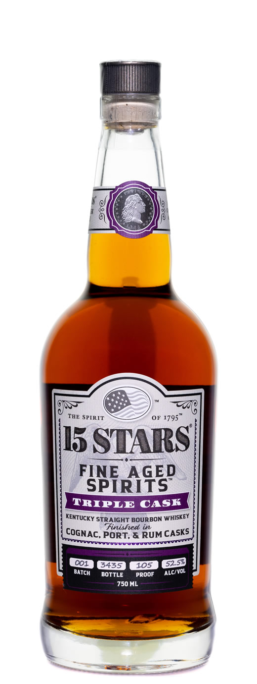 15 Stars Triple Cask 6 & 18 yr Kentucky Bourbon Whiskey