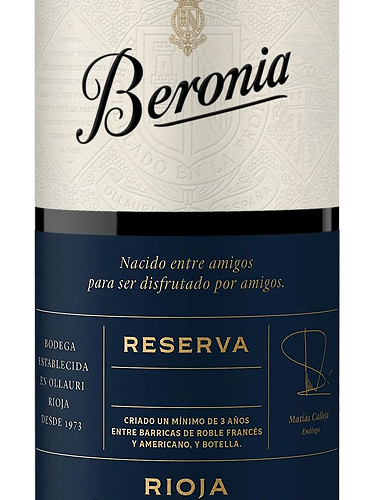 2020 Bodegas Beronia Reserva