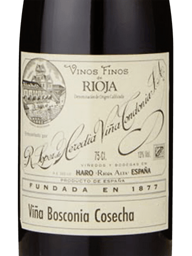 2001 Lopez de Heredia Vina Bosconia Gran Reserva
