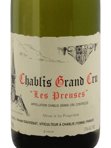 2019 Domaine Vincent Dauvissat Chablis les Preuses Grand Cru