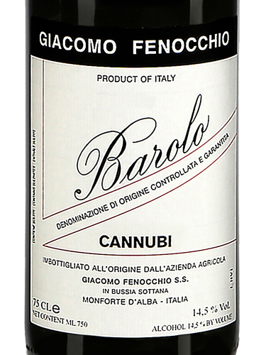 2021 Giacomo Fenocchio Barolo Cannubi
