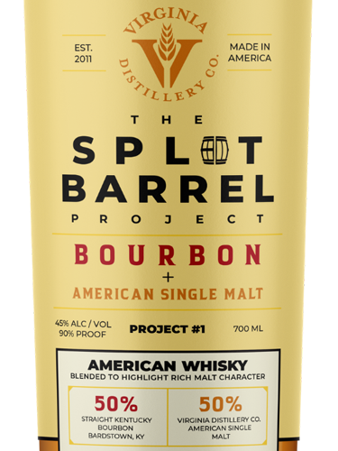 Virginia Distillery Co. Split Barrel Project #1 Bourbon + Single Malt Whiskey